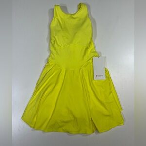 NWT Lululemon Court Crush Tennis Dress Electric Lemon Women’s Size 4